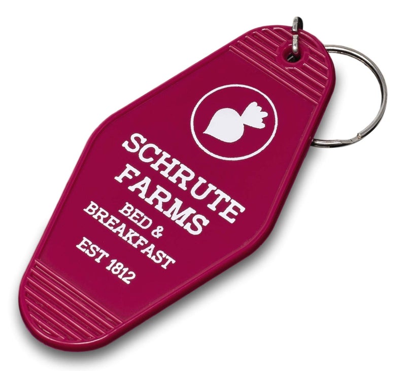 Chillkat Vintage Hotel Motel Keychain (Beet Red Schrute Farms) - Image 1